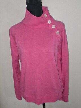 J Crew Wide Button-Collar Pullover Sweatshirt Size M